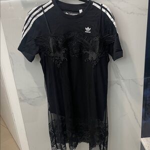 Adidas Black shirt with Sheer Embroidery